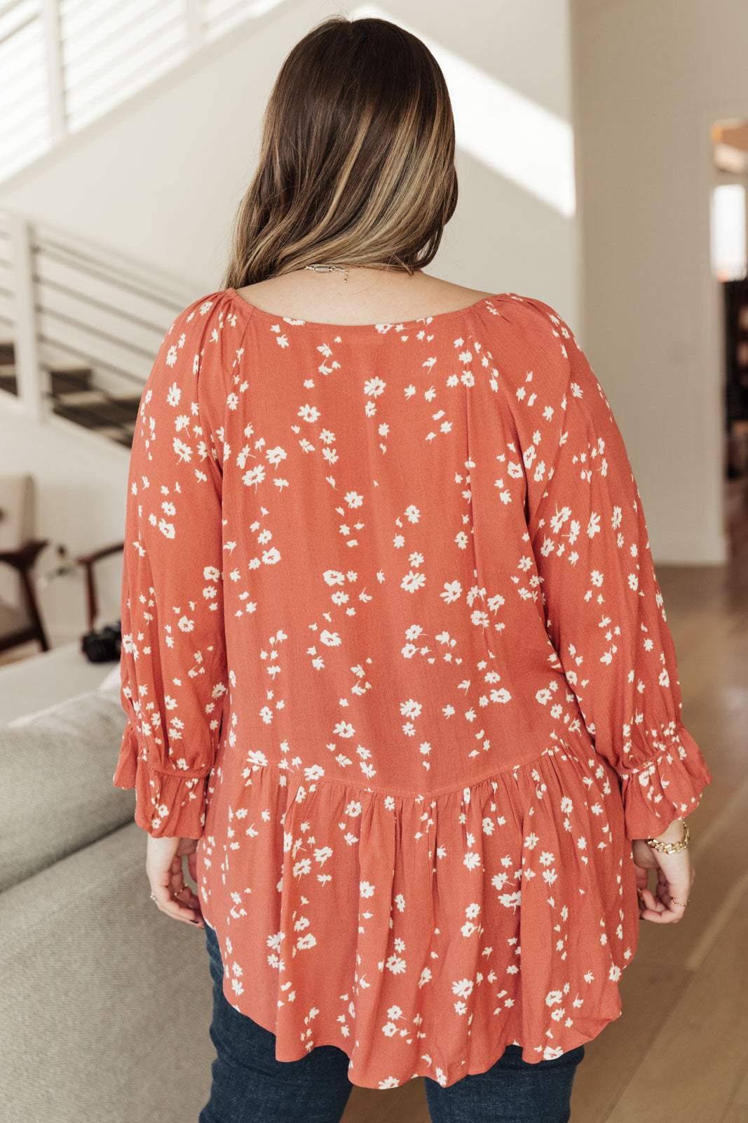 Daisy Flow Blouse In Rust