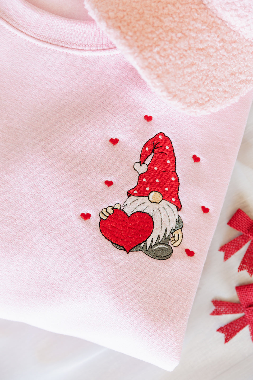 PREORDER: Valentine Gnome Embroidered Sweatshirt