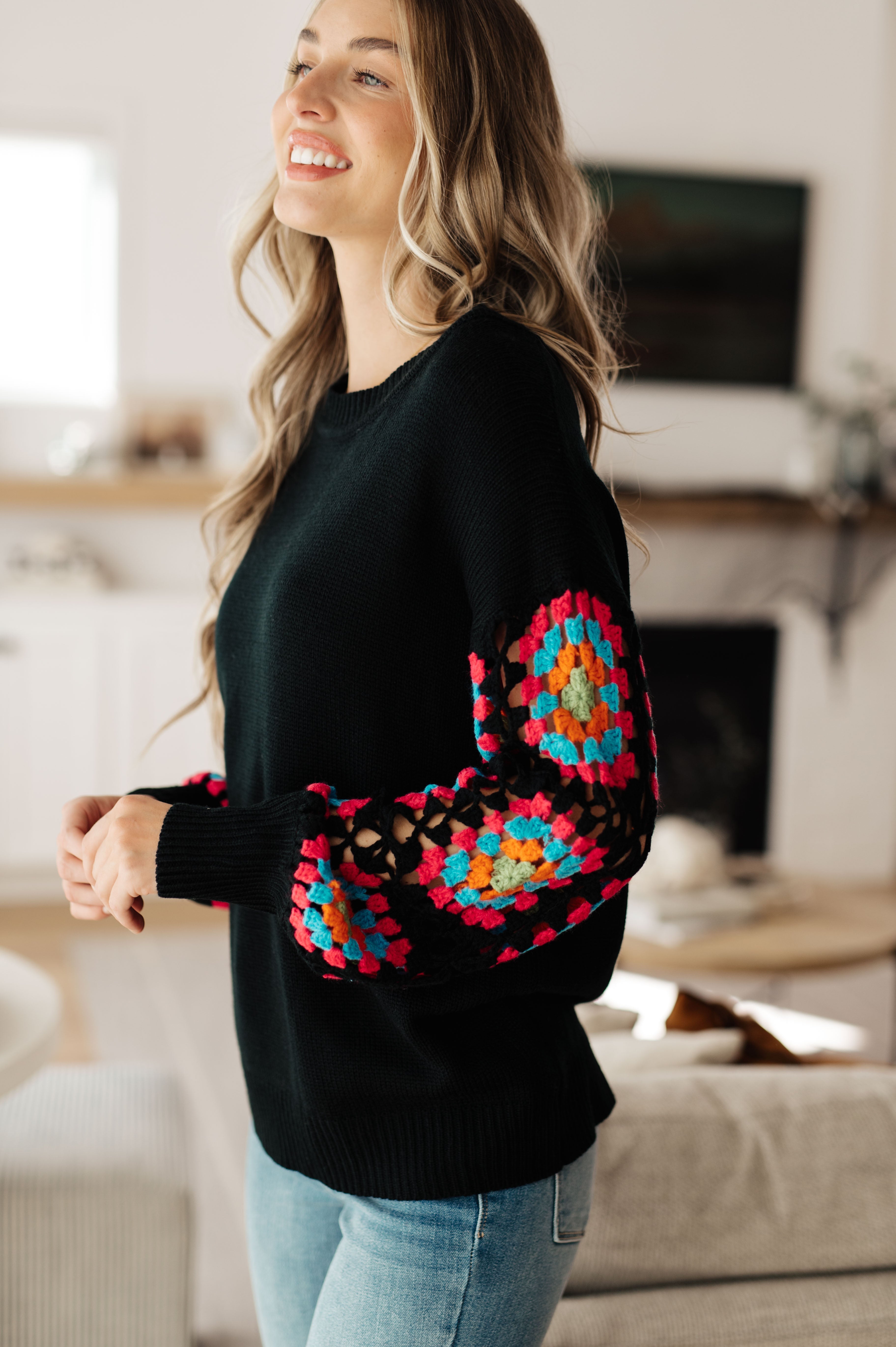 Granny Knows Best Crochet Accent Sweater