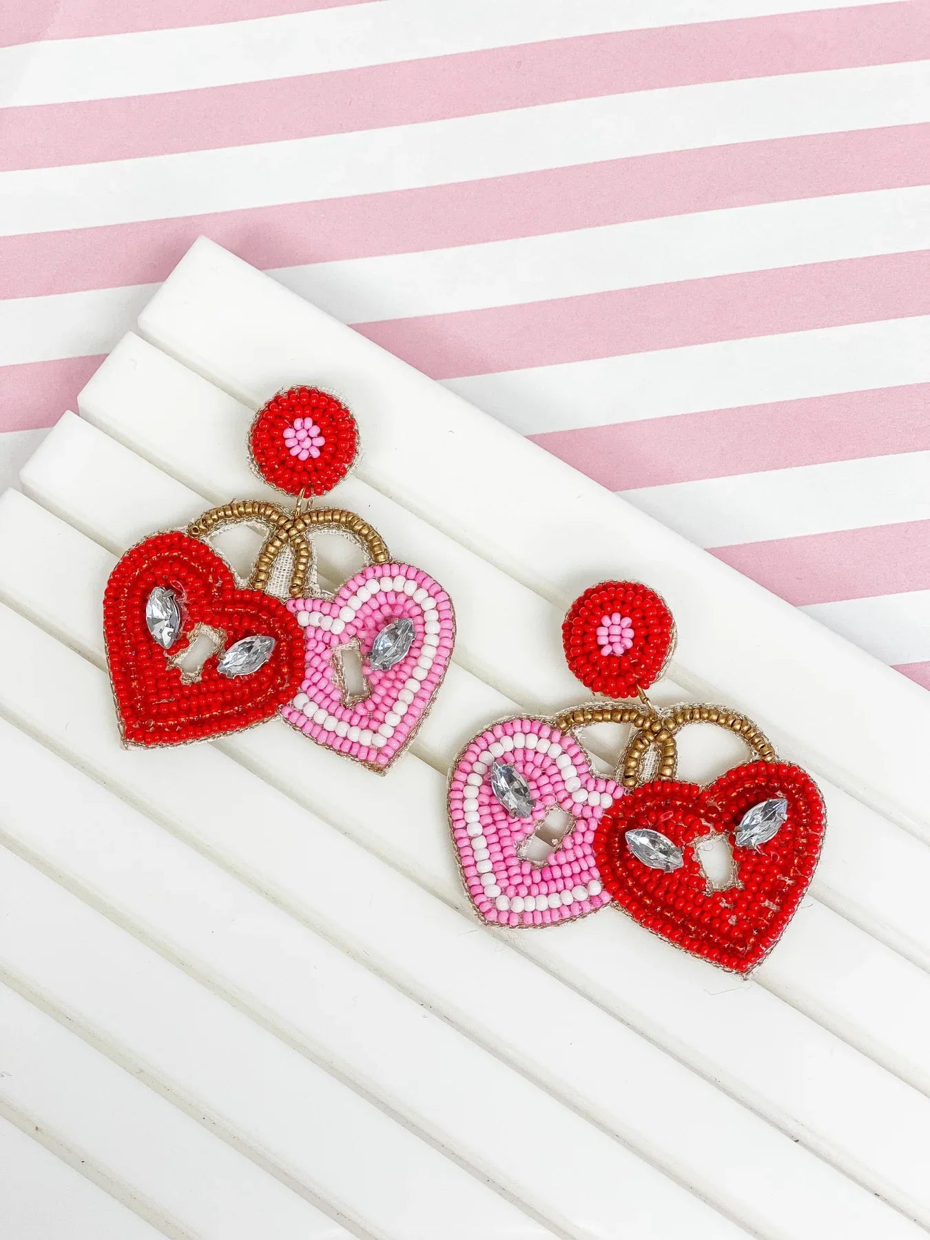 PREORDER: Heart Lockets Beaded Dangle Earrings