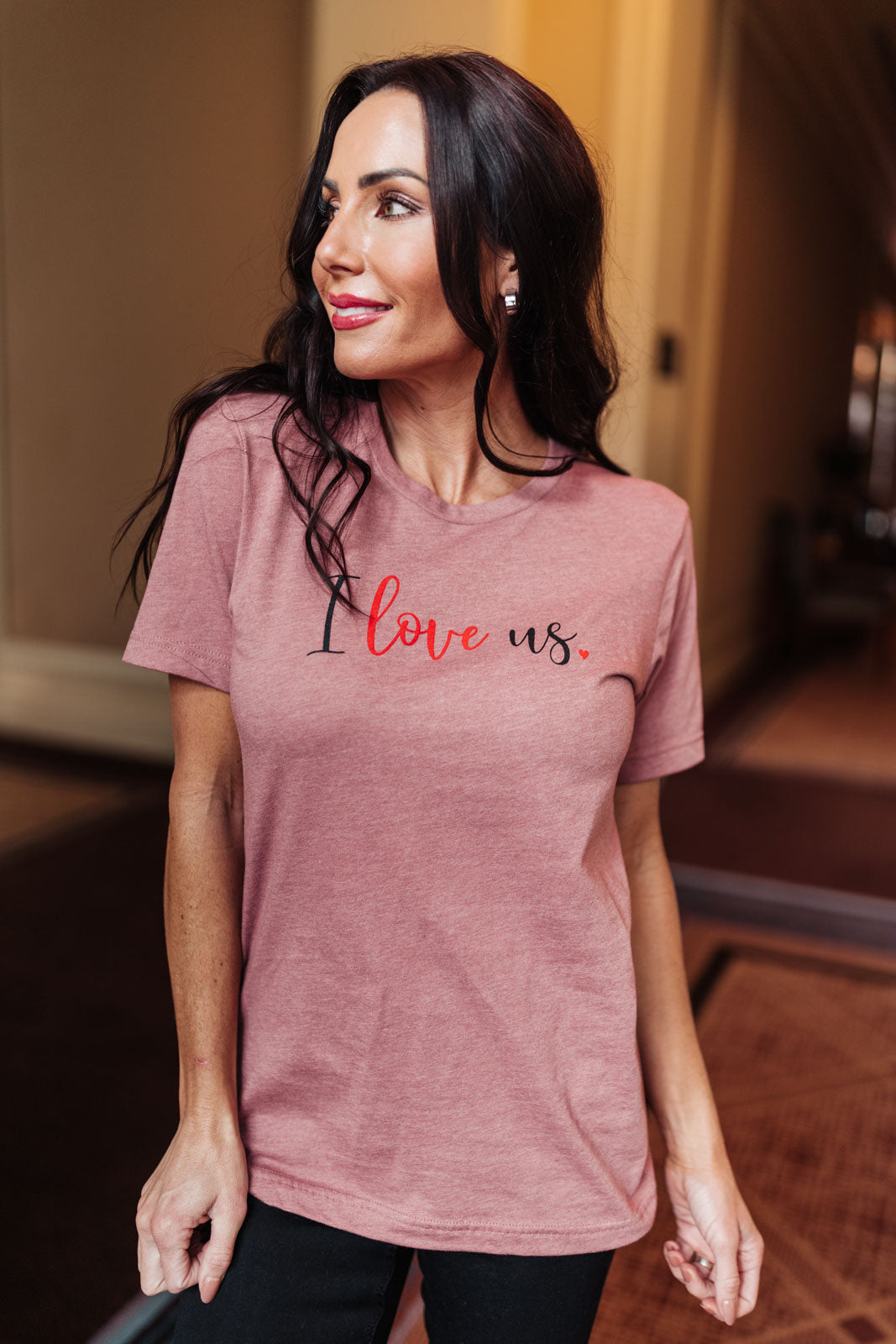 I Love Us Tee in Heather Mauve