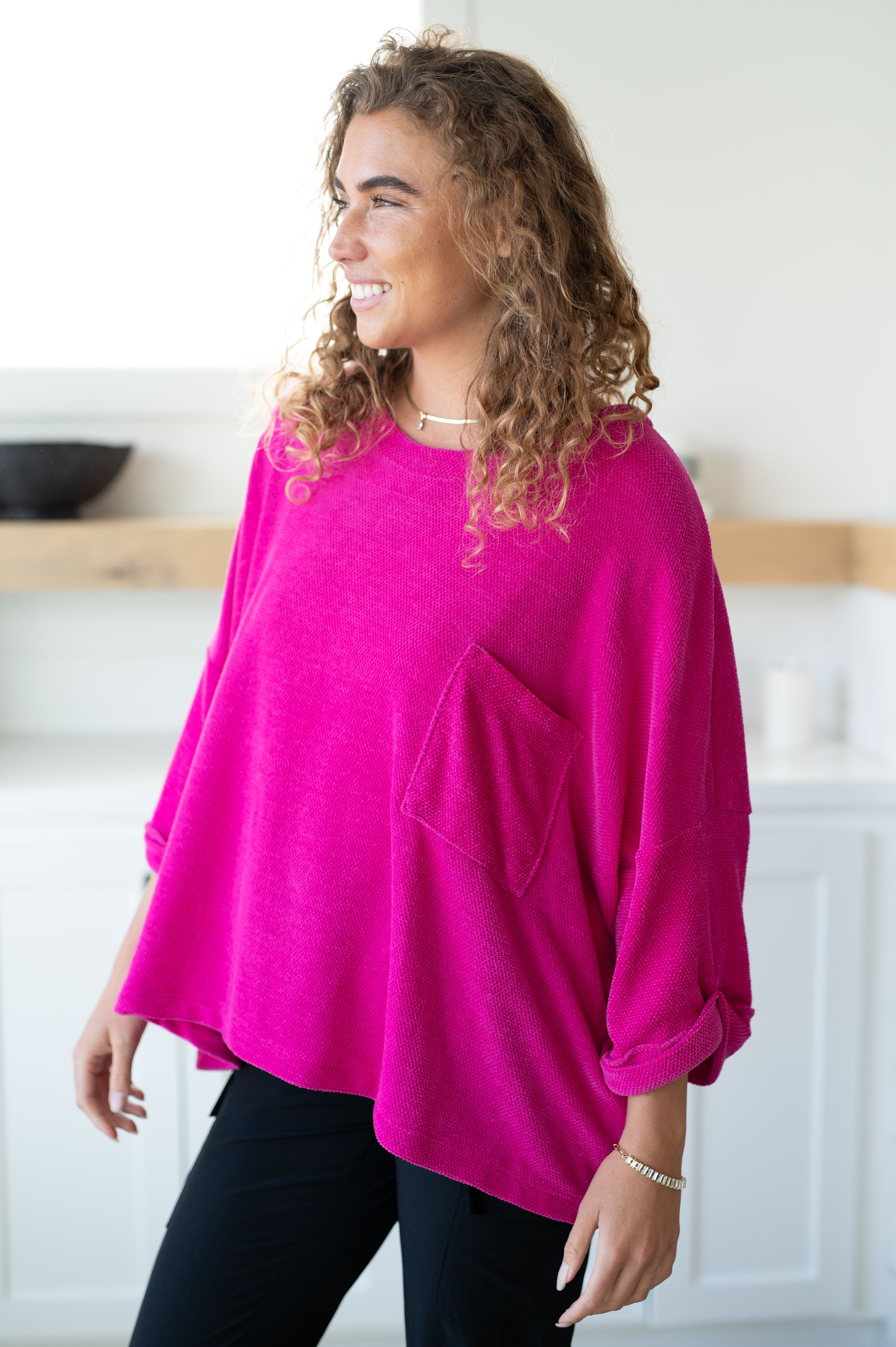 Pink Thoughts Chenille Blouse