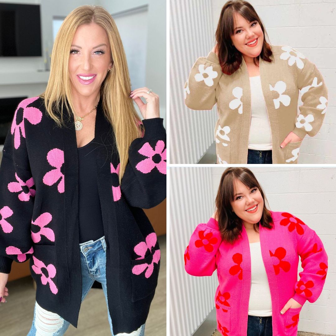 PREORDER: Retro Floral Cardigan in Three Colors